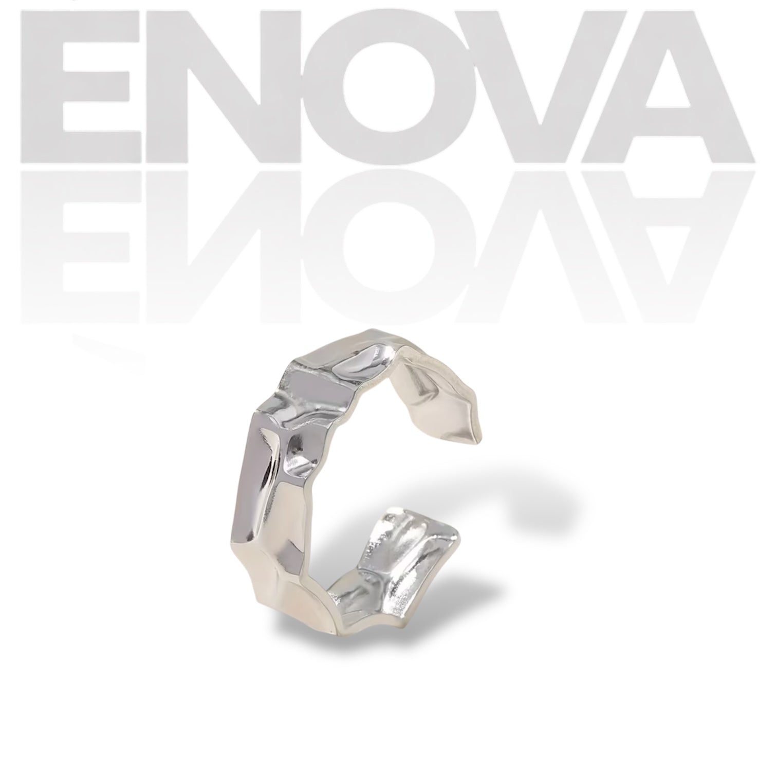 ÉNOVA Wave Ring – Stainless