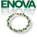 ÉNOVA Gold Wave Bracelet-Emerald Green