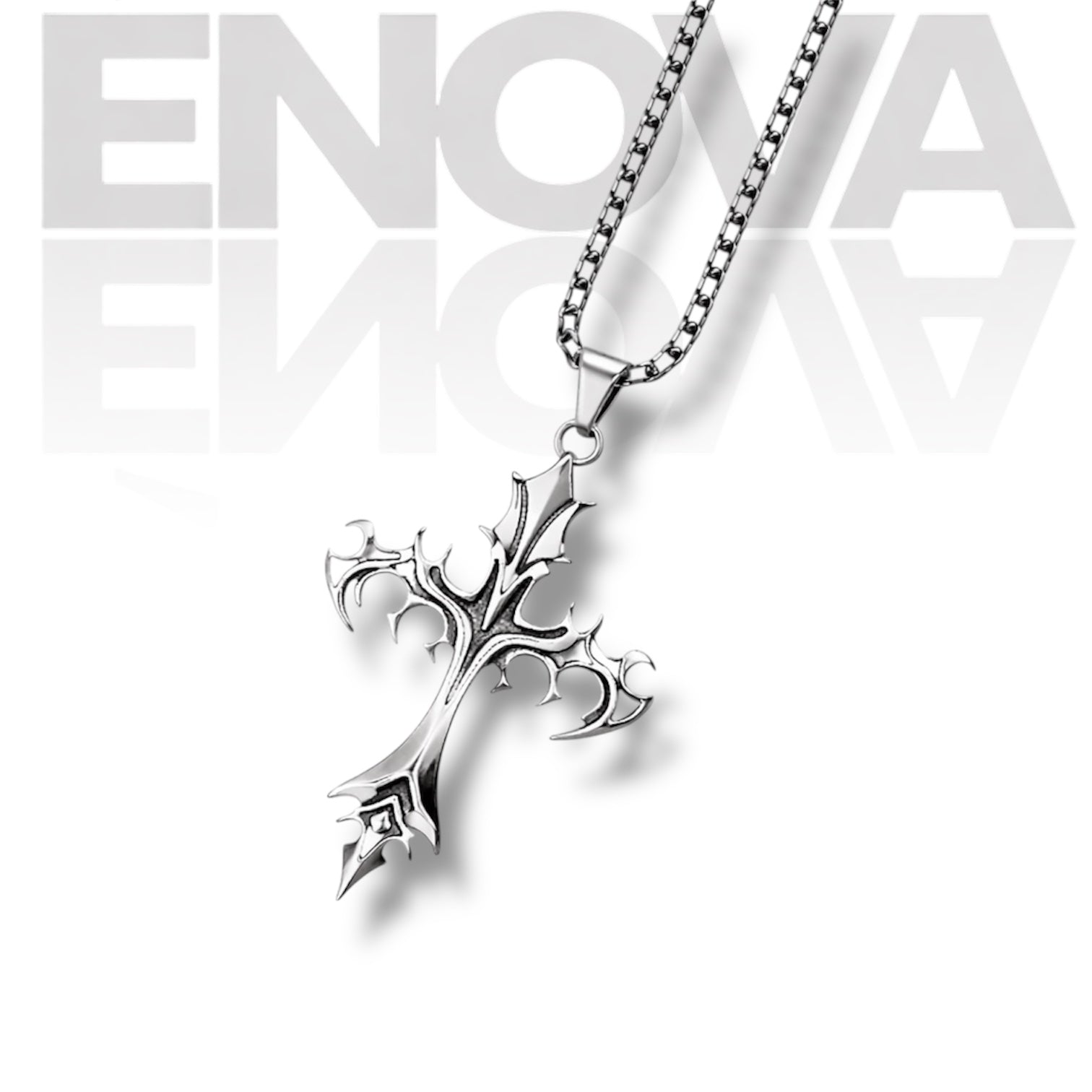 ÉNOVA Cross Necklace - Flame