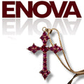 ÉNOVA Cross Pendant – Ruby Pink