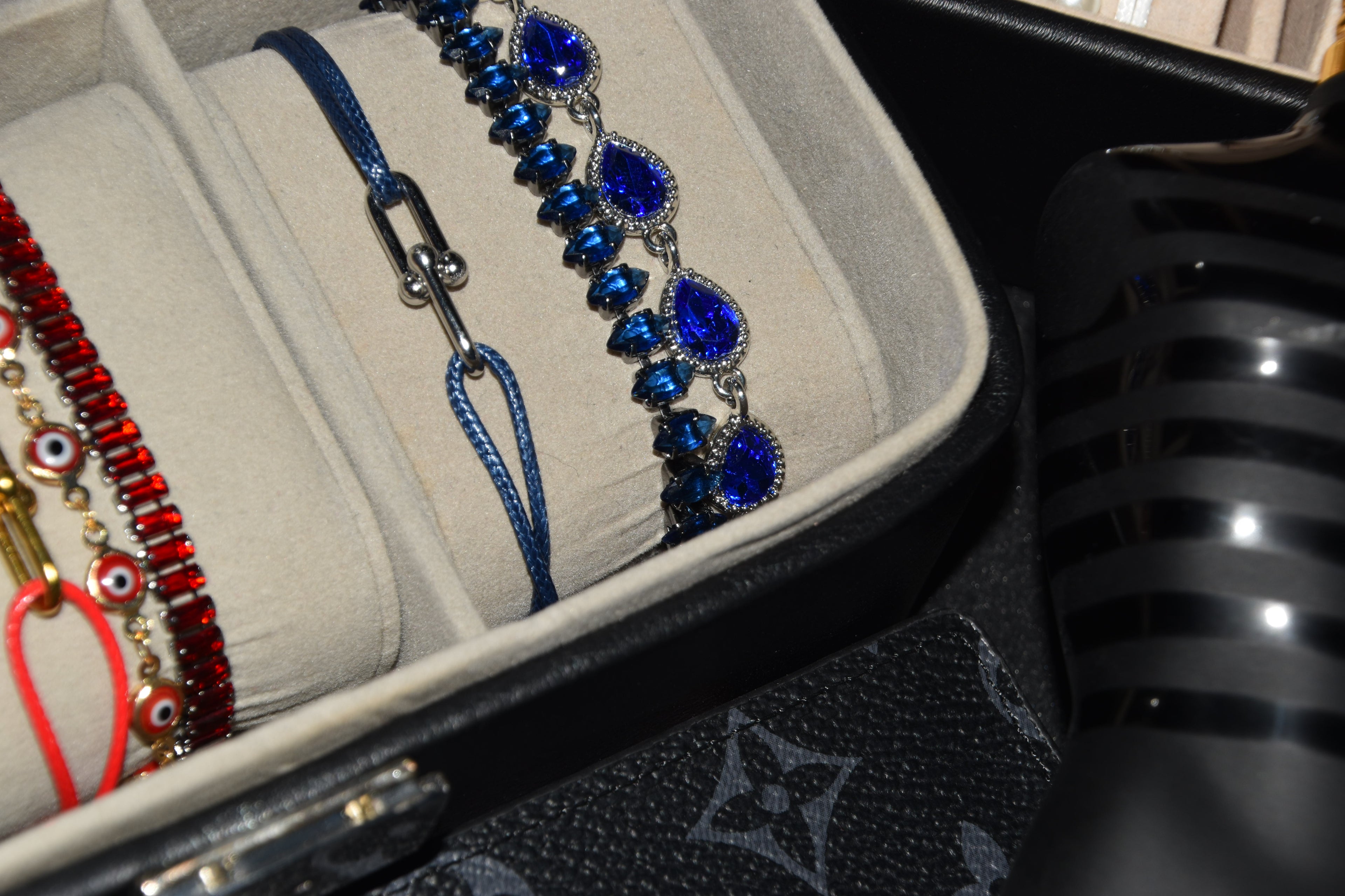 Twist Cord Bracelet Silver - Royal Blue