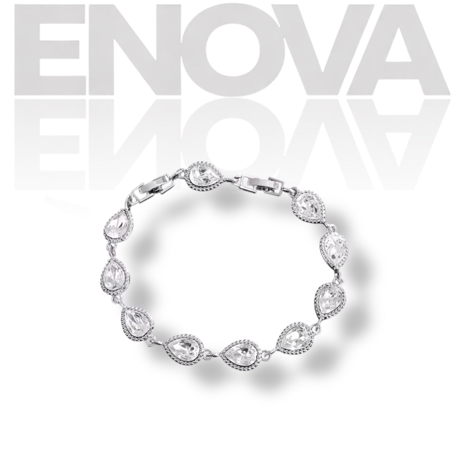 ÉNOVA Classic Drop Bracelet-Crystal White