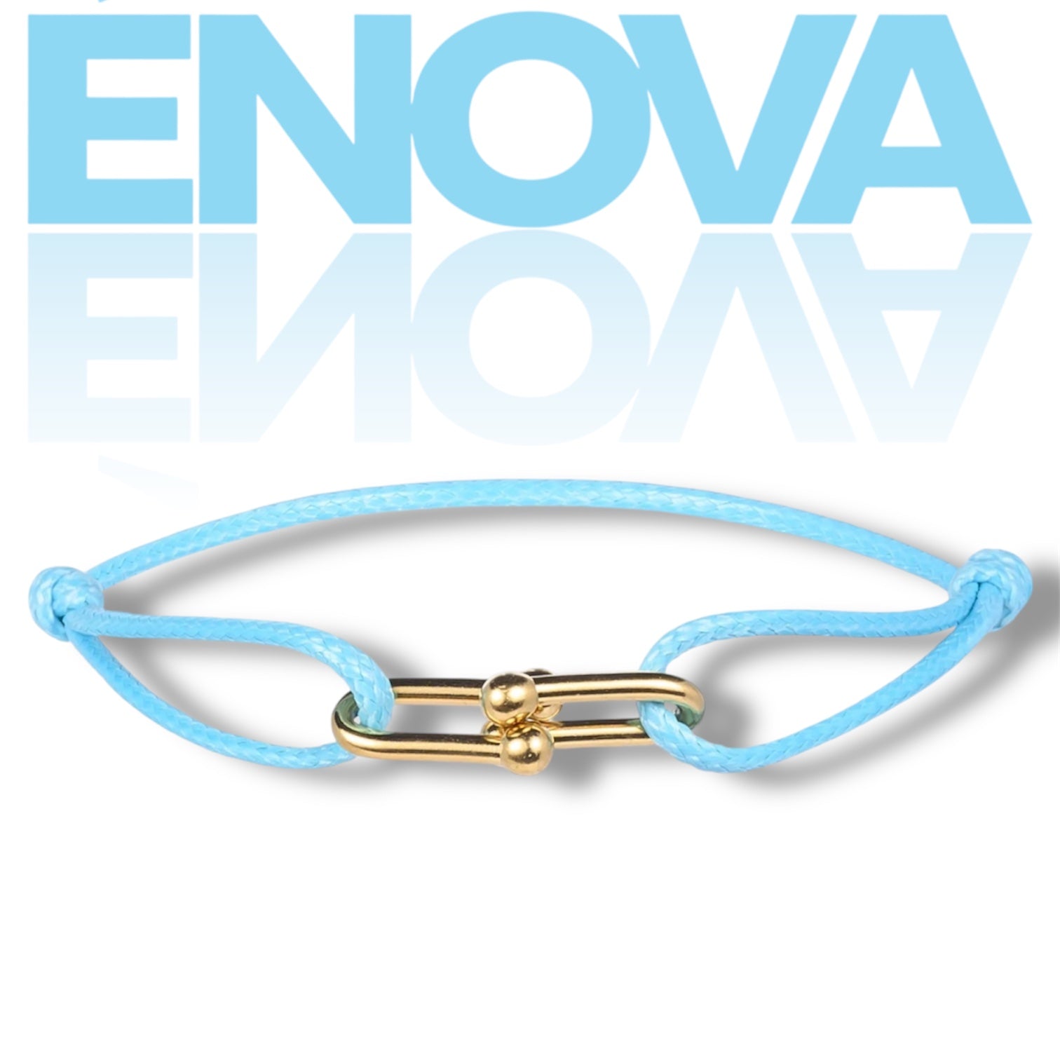 Twist Cord Bracelet Gold - Baby Blue